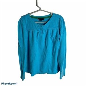 Gap Kid Blue Henley Long Sleeve Shirt Medium Kids